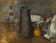 Paul Cézanne, Nature morte avec carafe, bouteille de lait, bol et orange, 1879-1880.
