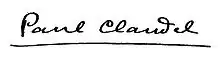 signature de Paul Claudel
