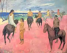 Cavaliers sur la plage de Paul Gauguin.La peinture en 1902 sur Commons