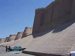 Vue des remparts d'Itchan Kala à Khiva.