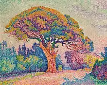 Paul Signac, Le Pin Bertaud à Gassin, huile sur toile 72x92