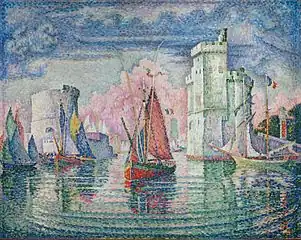 Entrée du port de la Rochelle, par Paul Signac au Musée d'Orsay, 1921.