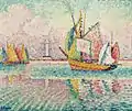 Paul Signac, Bateaux au mouillage à Locmalo, 1922.