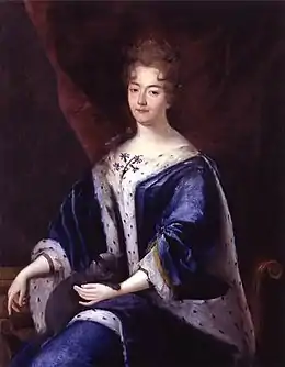 La mère de l'épousé: Paule-Marguerite Françoise de Gondi par Pierre Mignard.