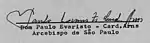 Signature de Paulo Evaristo Arns