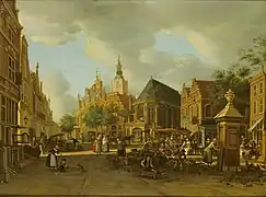 Le Marché Groen (vert), La Haye vue vers l’ouest. vers 1765.