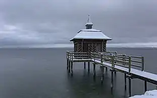 Pavillon des bains en hiver