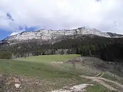 Falaise du Perrelier depuis La Balme