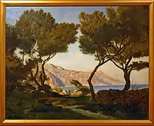 Paysage de la Côte d'Azur, par Henri Harpignies (1865)
