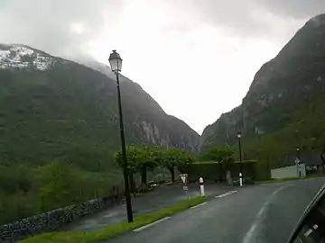 Paysage vers la vallée d'Aspe et vers l'aval depuis Urdos.