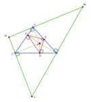 Triangle pédal (DEF) et triangle antipédal (LMN) de P