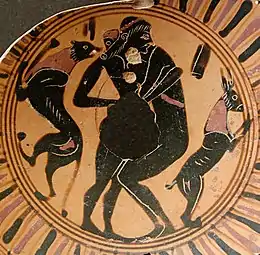Fragment d'une coupe attique à figures noires, 550–525 av. J.-C.