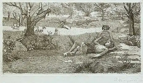 Cena antiga, gravure sur métal, de Pedro Weingärtner (n. d.)