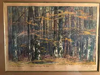 Esquisse du prologue de la forêt, gouache, acte 1 de Pelléas et Mélisande, opéra de Claude Debussy (1902), localisation inconnue.
