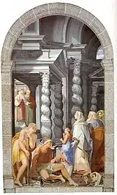 Présentation de la Vierge au Temple. Cloître de l'Escurial(vers 1586).