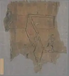 Dessin à l'encre trouvé dans une grotte de Mogao, 801-1000.