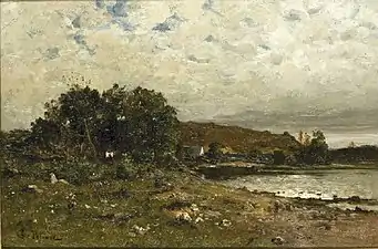 Léon Germain Pelouse : La rivière (L'étang de Rochefort-en-Terre) (1882, Musée Malraux, Le Havre).