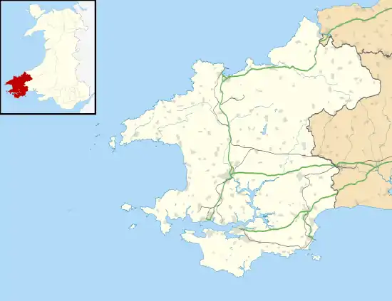 Carte des mégalithes du Pembrokeshire