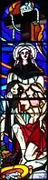 Un des vitraux de ND de Peyragude-La mort de Jésus
