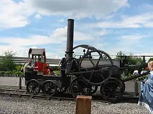 1804 locomotive de Pen-y-Darren, par Richard Trevithick. Première traction mécanique d'un train.