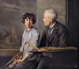 Josefina Mařáková avec son père, 1896