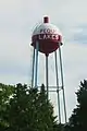 Château d'eau en forme de flotteur de canne à pêche à Pequot Lakes dans le Minnesota, date inconnue