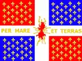 Le drapeau des Compagnies franches de la marine en Acadie.