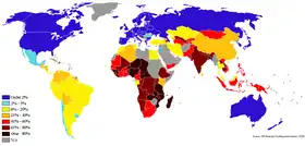 Carte de la pauvreté dans le monde