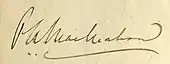 Signature de Percy Alexander MacMahon