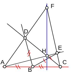 Construction d'une perpendiculaire avec la règle et l'empan