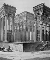Reconstruction de Persépolis par Flandin et Coste au XIXe siècle
