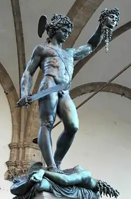 Persée tenant la tête de Méduse, par Benvenuto Cellini.