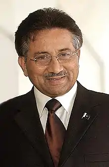 A portrait of Pervez Musharraf