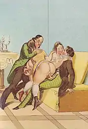 Peter Fendi dépeint la sexualité de groupe dans une lithographie (vers 1834)