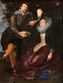 Rubens, Sous la tonnelle de chèvrefeuille, autoportrait avec Isabelle Brant, 1609
