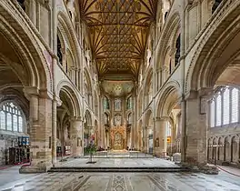 La cathédrale de Peterborough conserve la majeure partie de sa structure romane normande d'origine.