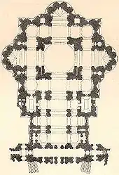 plan de la basilique selon Maderno