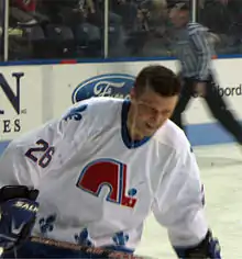 Photo de Peter Šťastný avec le numéro 26 des Nordiques de Québec.