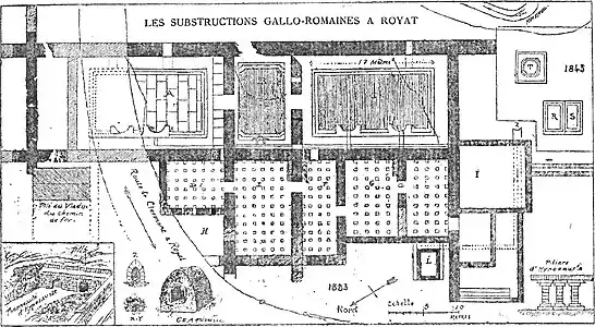 Plan des vestiges publié en 1884.