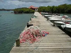 Passerelle menant à l'îlet