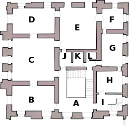 Plan du premier étage du Petit Trianon