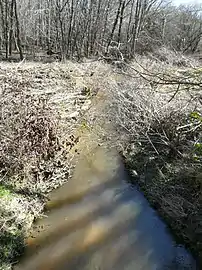 La Petite Duche au pont de la RD 41, en limite de Servanches (à gauche) et d'Eygurande-et-Gardedeuil .