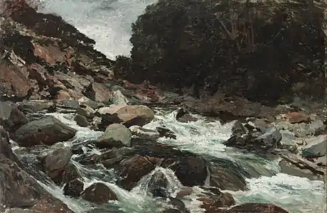 Mountain stream, Otira Gorge, ca. 1893 (Te Papa, Wellington)