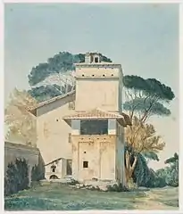 L'Atelier de Raffael dans les jardins de la Villa Borghèse à Rome (entre 1805 et 1838), aquarelle, Statens Museum for Kunst, Copenhague