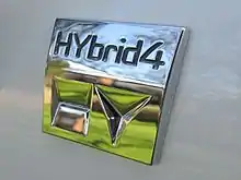 Logo Peugeot Hybride.