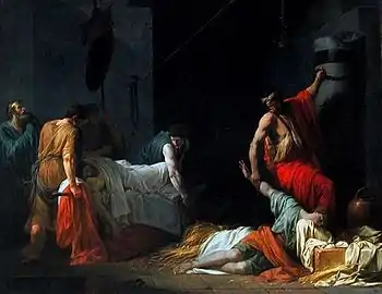 Cimon se dévouant à la prison pour en retirer et faire inhumer le corps de son père (1782), Paris, musée du Louvre.