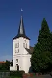 Le clocher de l'église évangélique