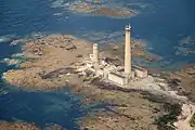 Vue aérienne du phare et du sémaphore.