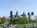 La Benjamin Franklin Parkway depuis les marches du Philadelphia Museum of Art