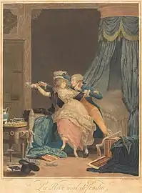 La Rose mal défendue (1791), encrage à la poupée, Londres, National Gallery of Art.